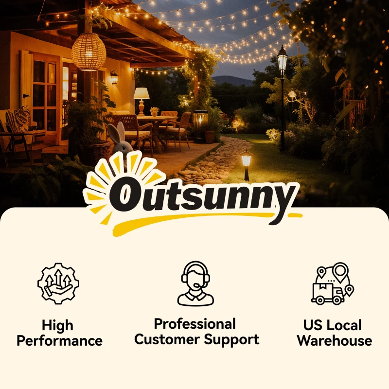 Outsunny 85 cm Outdoor Fontein, 4-Verdiepingen Sierfontein, Kunstmatige Waterval met LED-verlichting en Pomp, Grijs