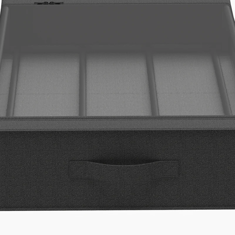 HOMCOM Caja de Almacenamiento Bajo Cama con Ruedas Pack de 2 40 L con Cremallera 78x44x16 cm Negro