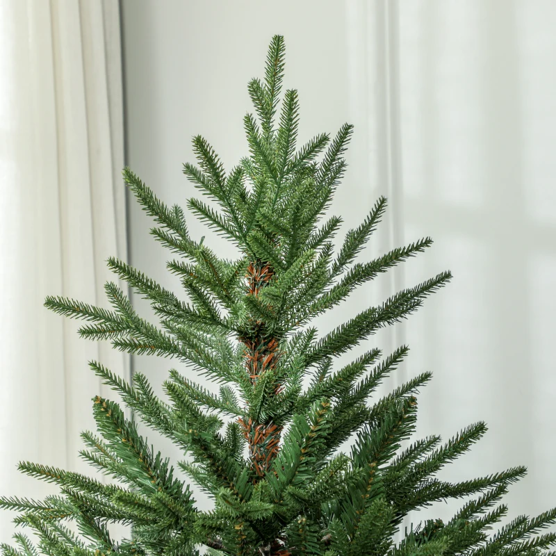 HOMCOM Kerstboom 180 cm, Realistisch Uiterlijk, Snelle Opzet, Incl. Standaard, Brandvertragend Kunststof