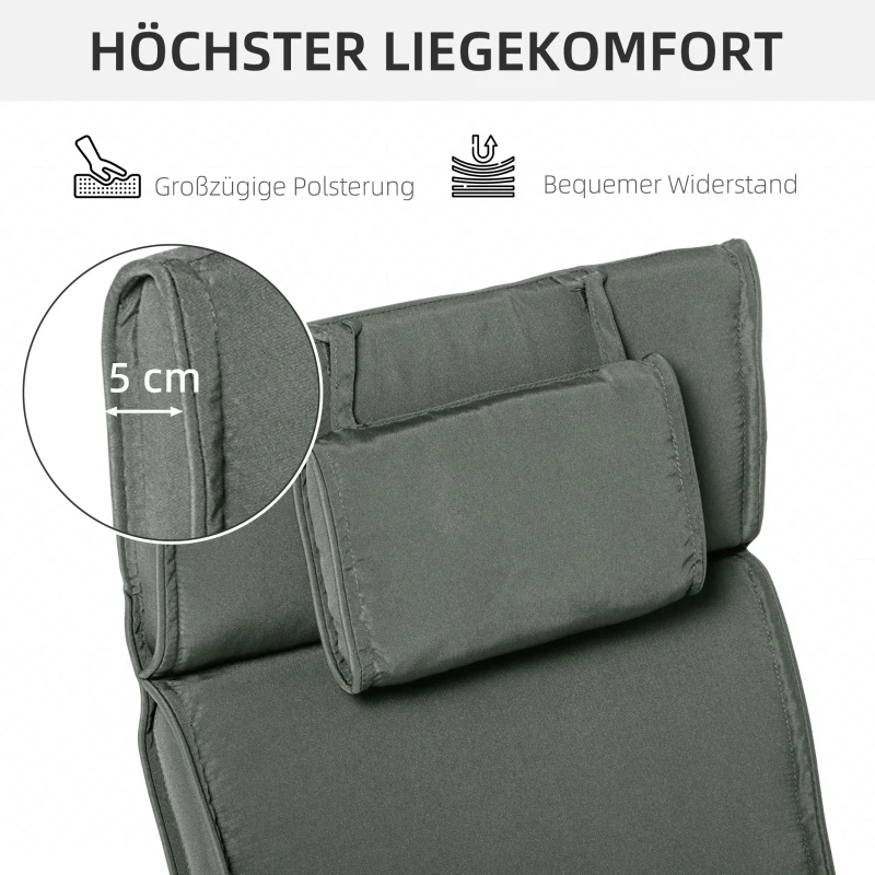 Ligbed met hoofdkussen loungebed ligbank katoenvezel polyester