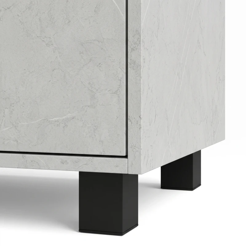 HOMCOM Mueble para Zapatos con 2 Puertas Cajón 5 Compartimentos y Estantes Ajustables Gris