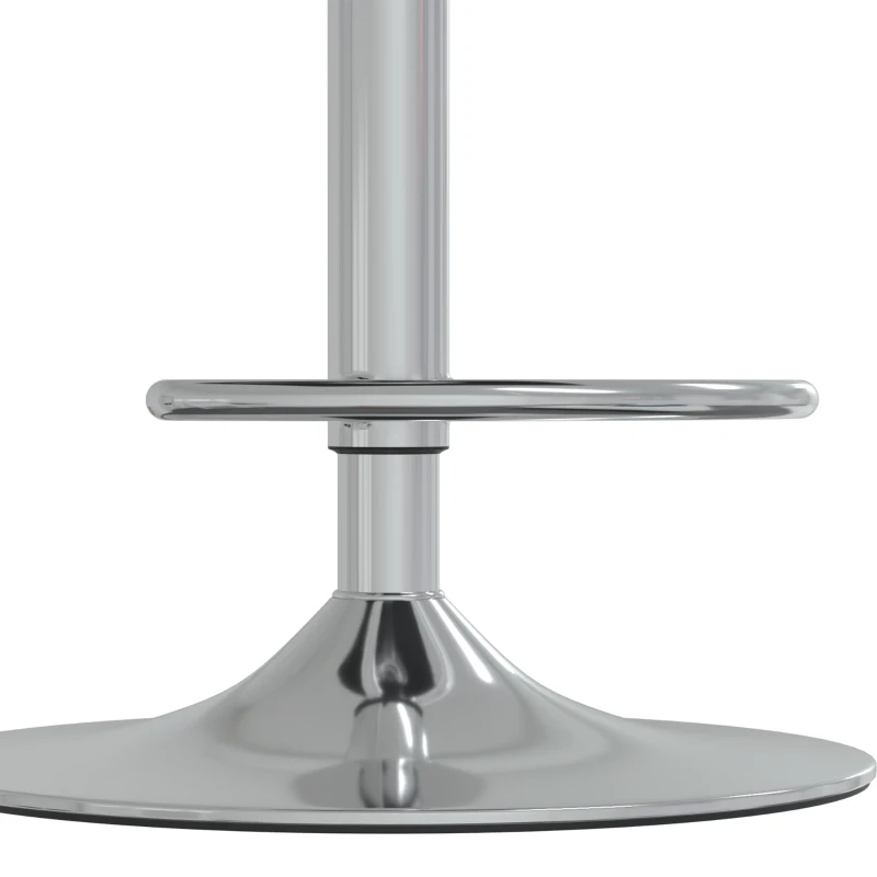 HOMCOM 360° draaibare barkruk met zilverkleurig stalen frame, in hoogte verstelbaar, met voetensteun, zwart