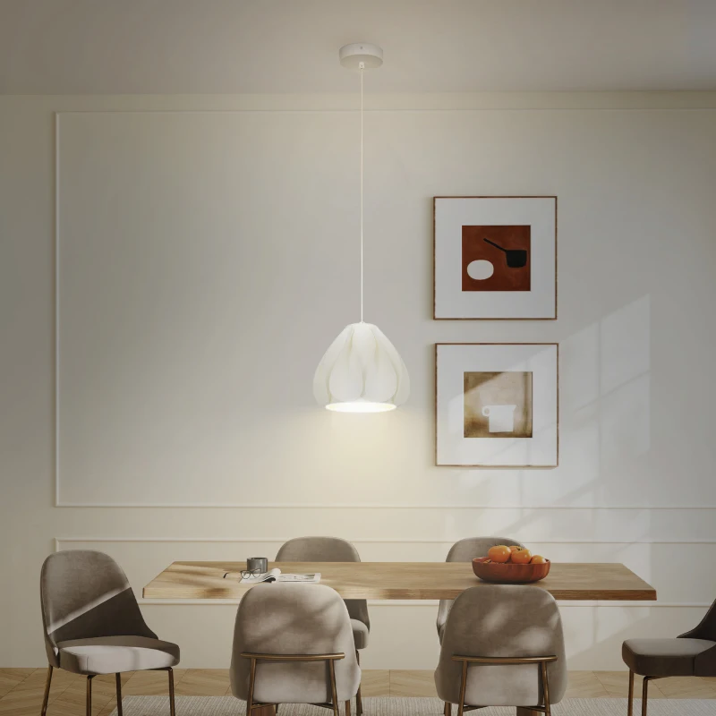 HOMCOM Lámpara de Techo LED Moderna Ø20,5x17,5 cm con Pantalla de Impresión 3D Luz Cálida de 3000K para Salón Dormitorio Cocina