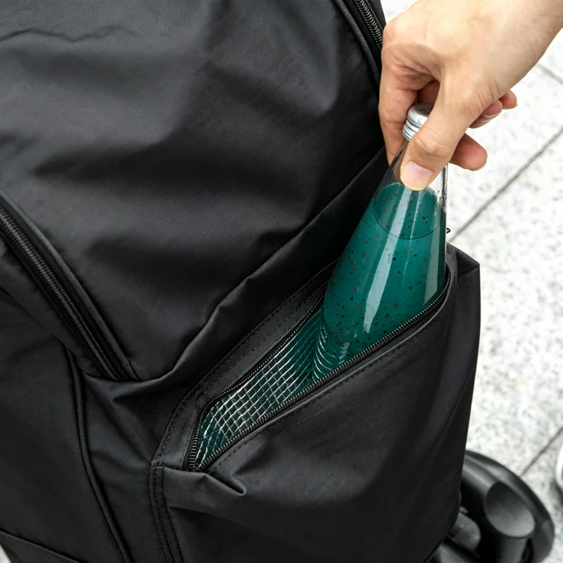 HOMCOM Boodschappentrolley, 46 liter tas, inklapbare winkelwagen met koeltas, verstelbare handgreep, aluminium frame, zwart