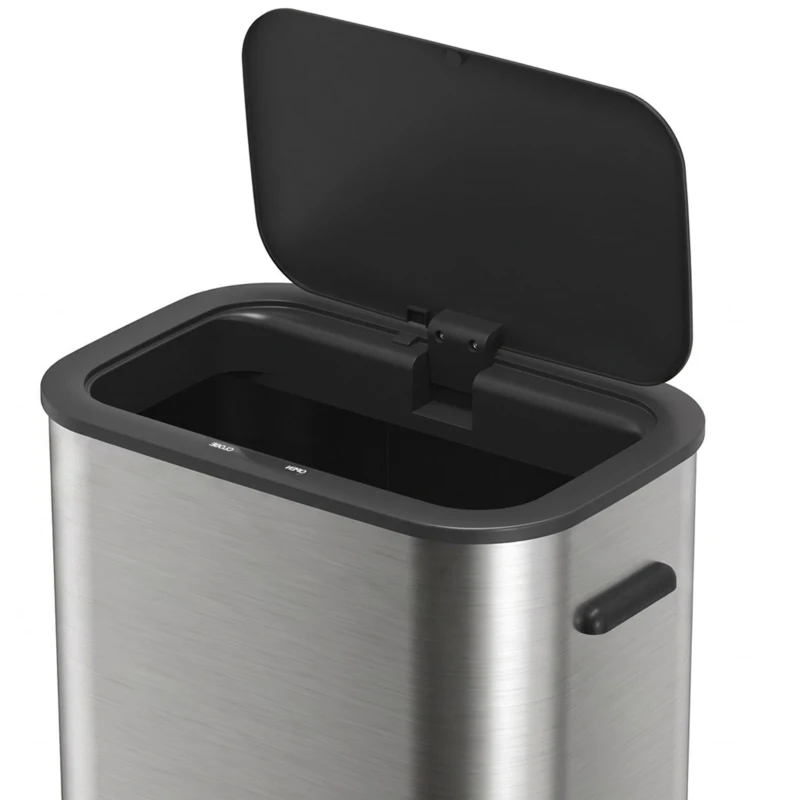 HOMCOM 55L Sensor Bin for Kitchen, Touchless Automatic Waste Rubbish Bin, Stainless Steel, Battery Operated, Silver Tone