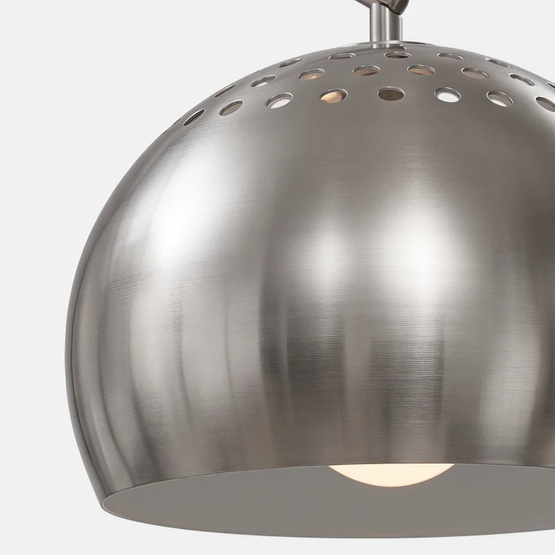 HOMCOM vloerlamp, boogdesign met marmeren voet, 167 cm, zilver