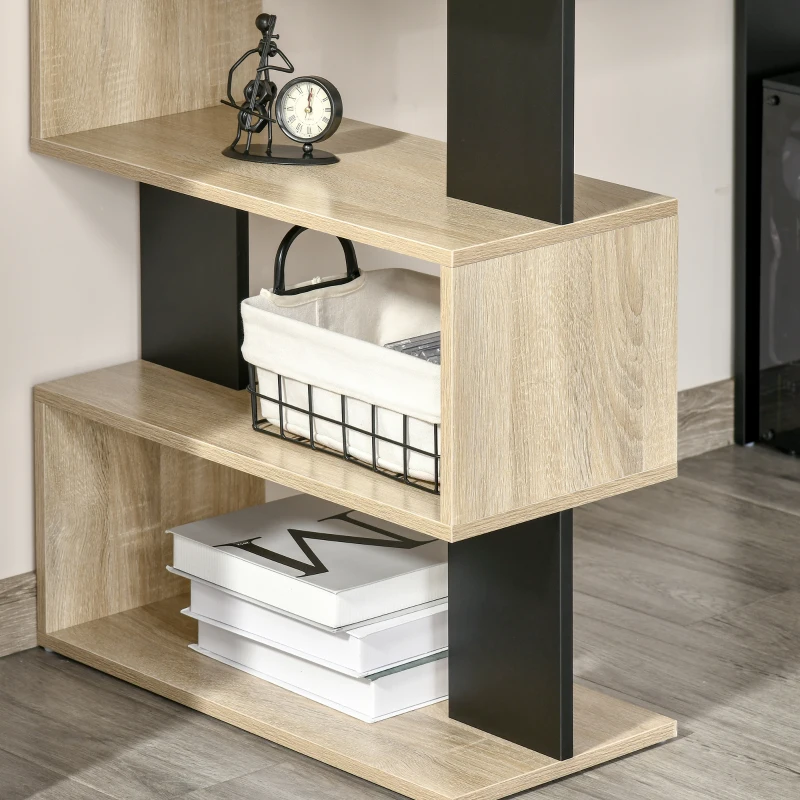 HOMCOM Scrivania Angolare con Libreria in Legno, 120x60x148 cm, Multicolore