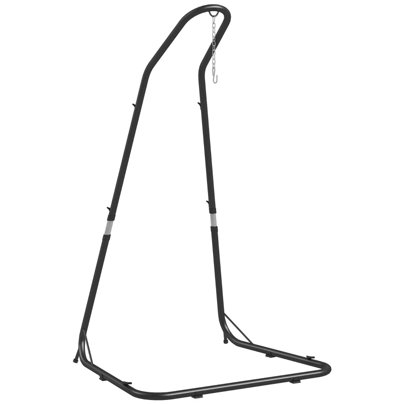 Outsunny Hangstoelstandaard Standaard voor Hangstoel Ophanging, 133 cm x 116 cm x 195/230 cm, Zwart
