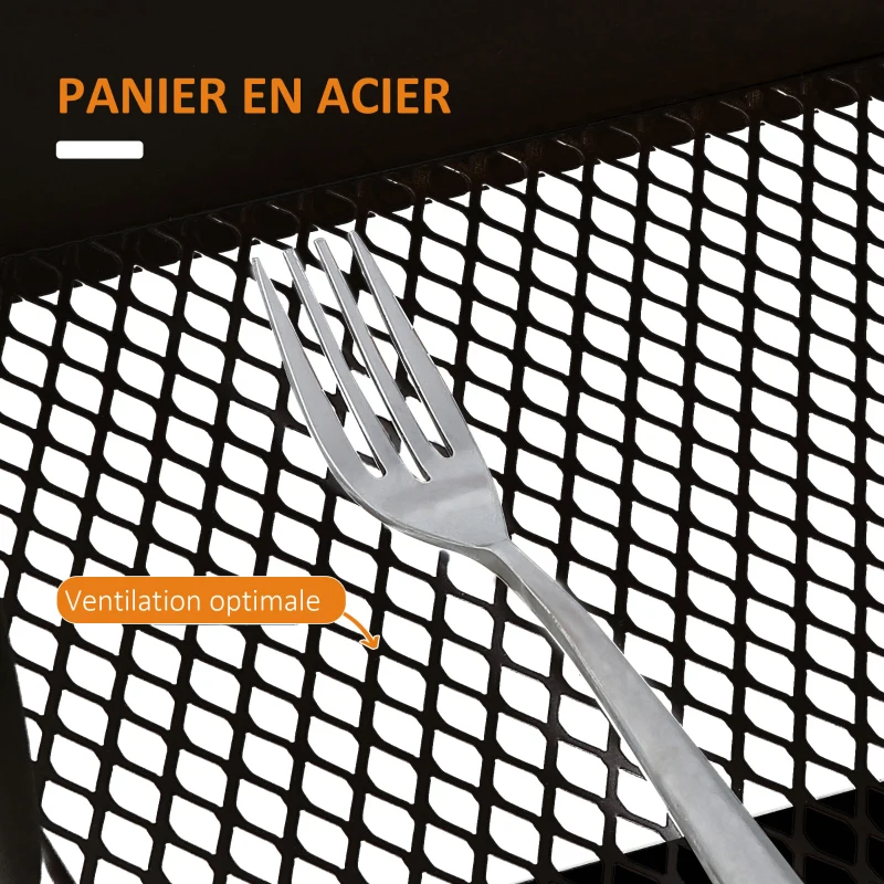 HOMCOM Desserte chariot de rangement en acier à roulettes avec 3 niveaux, plateau MDF, poignées dim. 45L x 31l x 79,4H cm noir