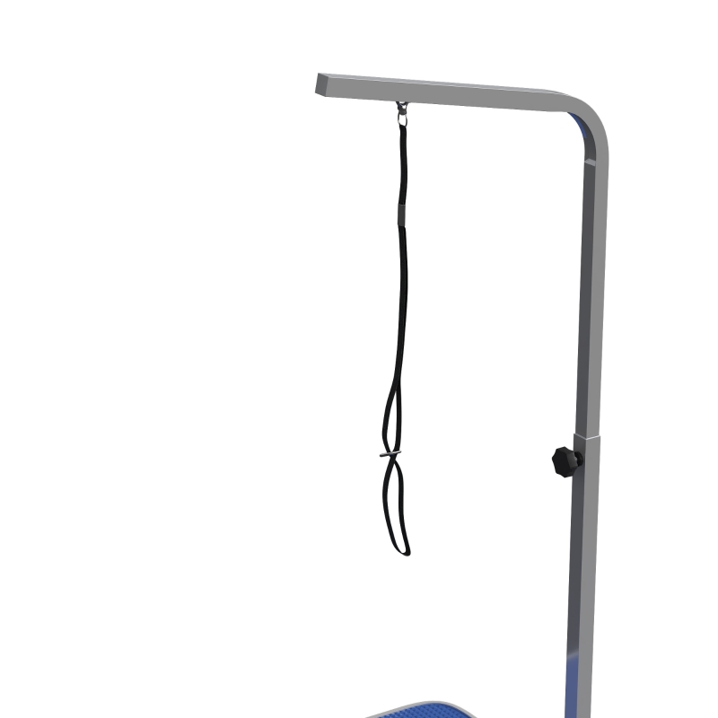PawHut Huisdier Verzorgingstafel, voor het Trimmen, Borstelen, Wassen van Huisdieren, Metaal, Blauw