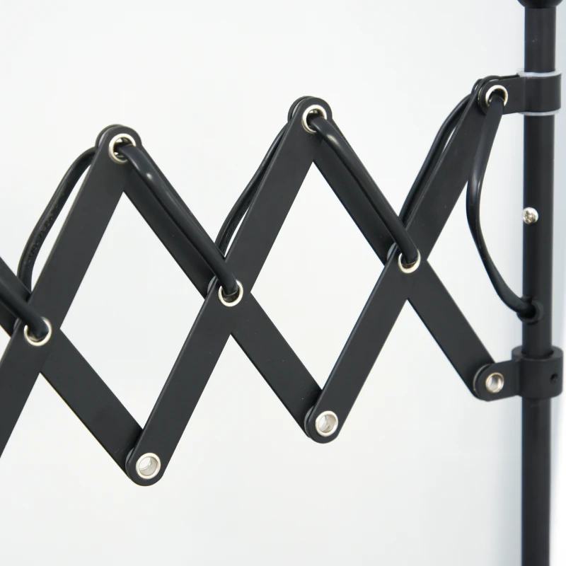 HOMCOM Lampada da Terra 140cm con Paralume Regolabile ed Estraibile, Base Rotonda, Interruttore a Pedale in Metallo Nero