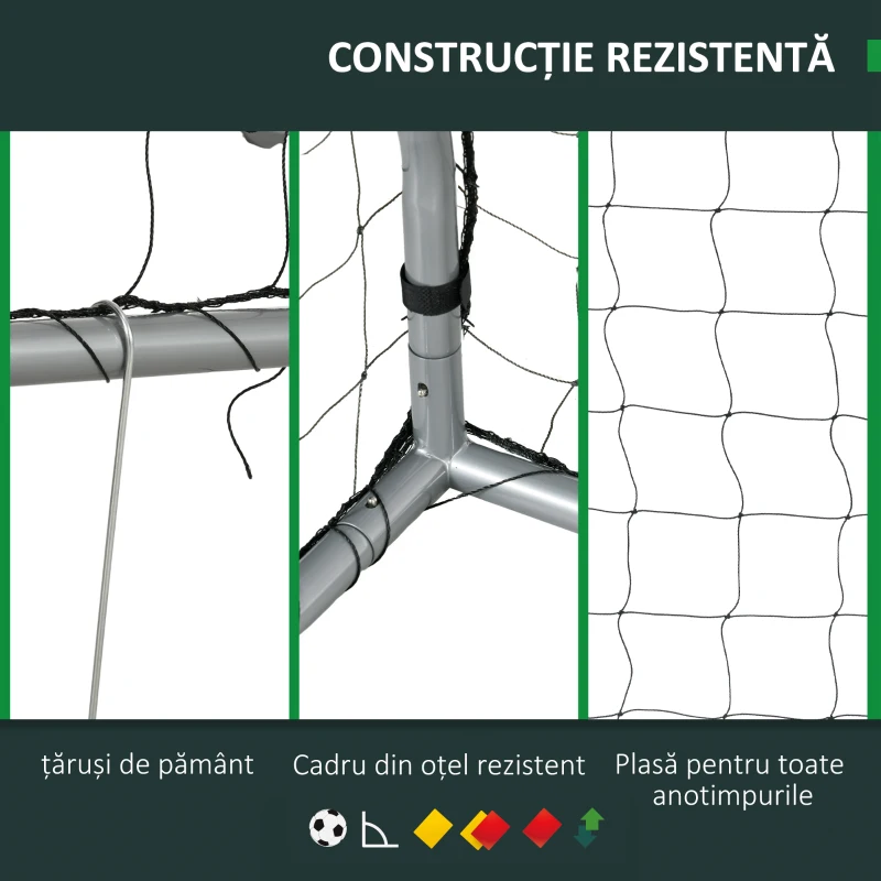 SportNow Poarta Fotbal 8×5 ft – Plasa Rezistenta & Montare Rapida