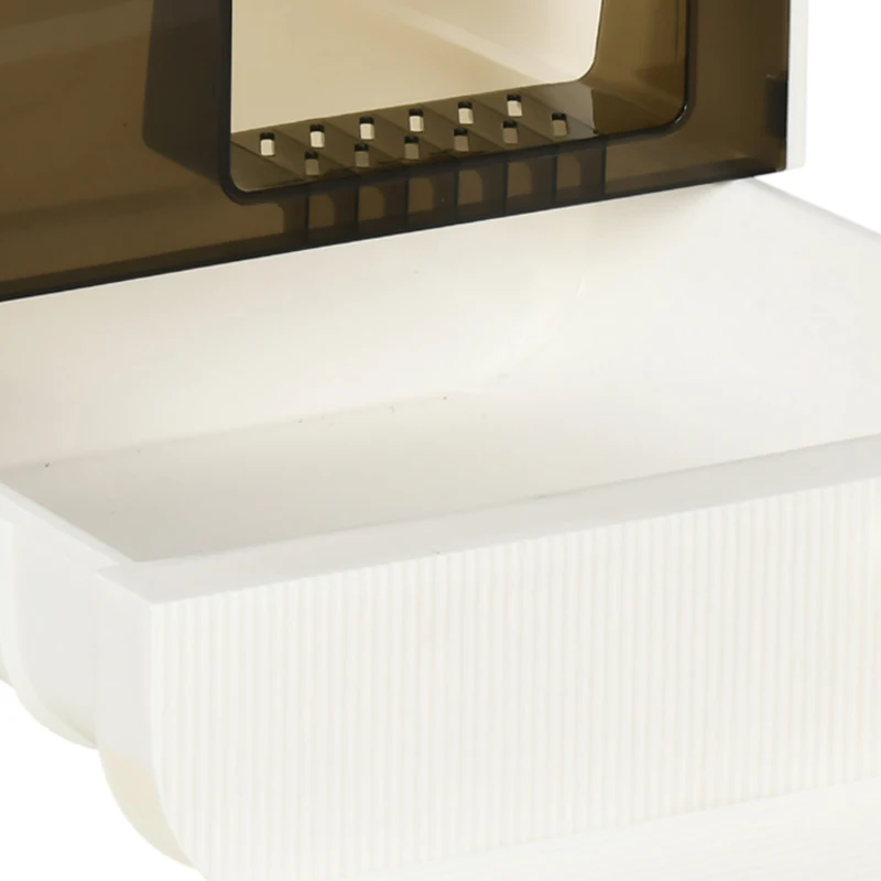 PawHut kattentoilet met filter, 1 vervangend filter, 1 vloermat, 43 cm x 44 cm x 47 cm, zwart+wit