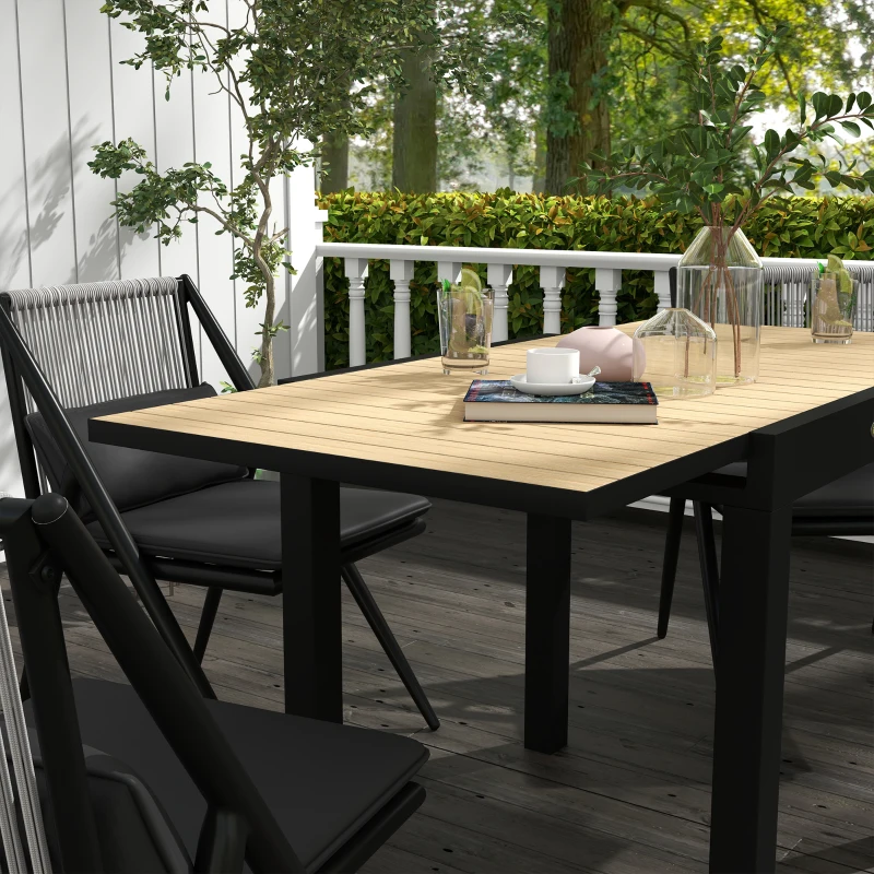 Outsunny Tuintafel, weerbestendig, 162 x 80 x 75 cm, Geel