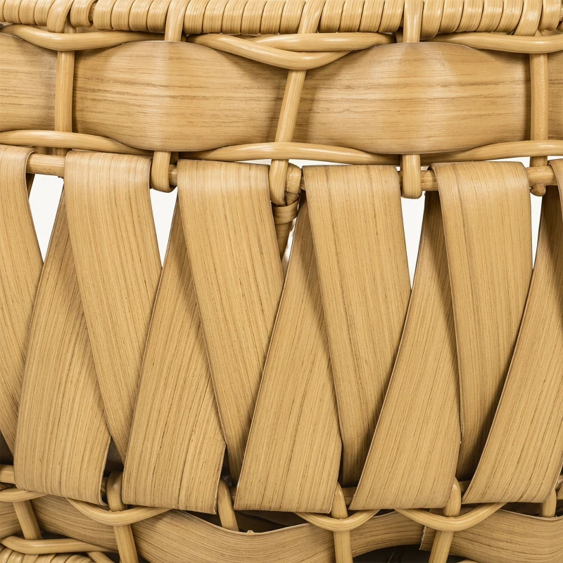 PawHut Rattan kattenmand met afneembaar kussen, kattenhol voor katten tot 10 kg, 50 x 50 x 25 cm, lichtbruin
