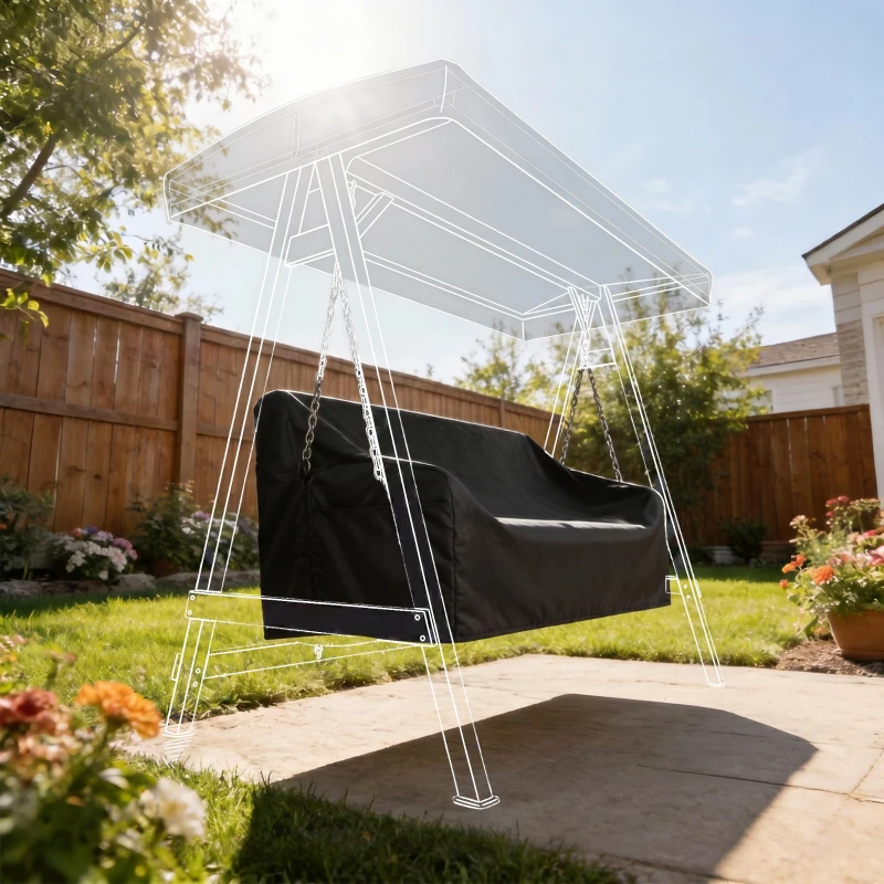 Outsunny 3-zits tuinbank beschermhoes, waterdicht, winddicht en UV-bestendig, 420D Oxford-weefsel