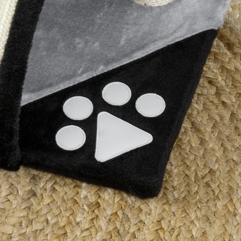 PawHut krabboom met speelballen, krabpaal voor katten, krabpaal met sisal, zwart + grijs, 36 x 36 x 44 cm 36 x 36 x 44 | Aosom.nl