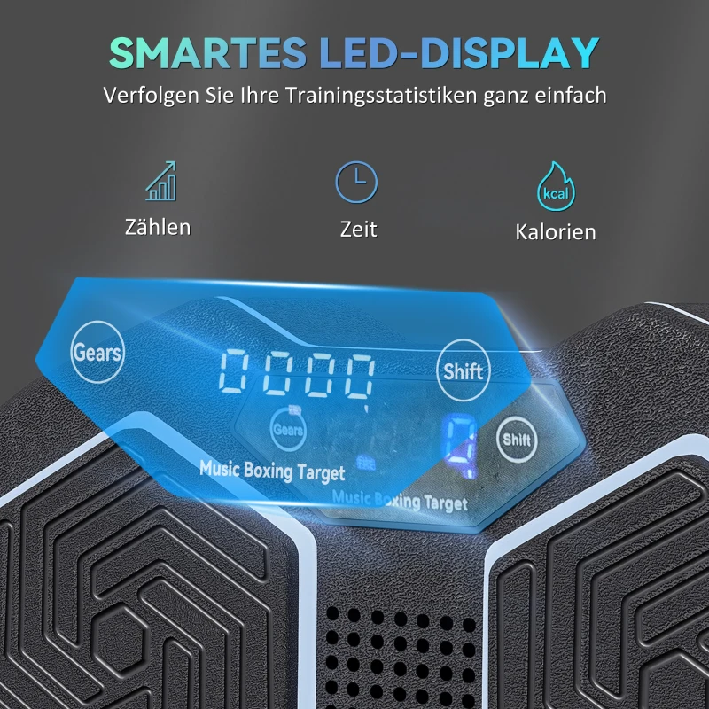 SPORTNOW Muziekboksmachine, Bluetooth boksapparaat, Wandmontage, 9 snelheden en modi, LED-lichten, Zwart