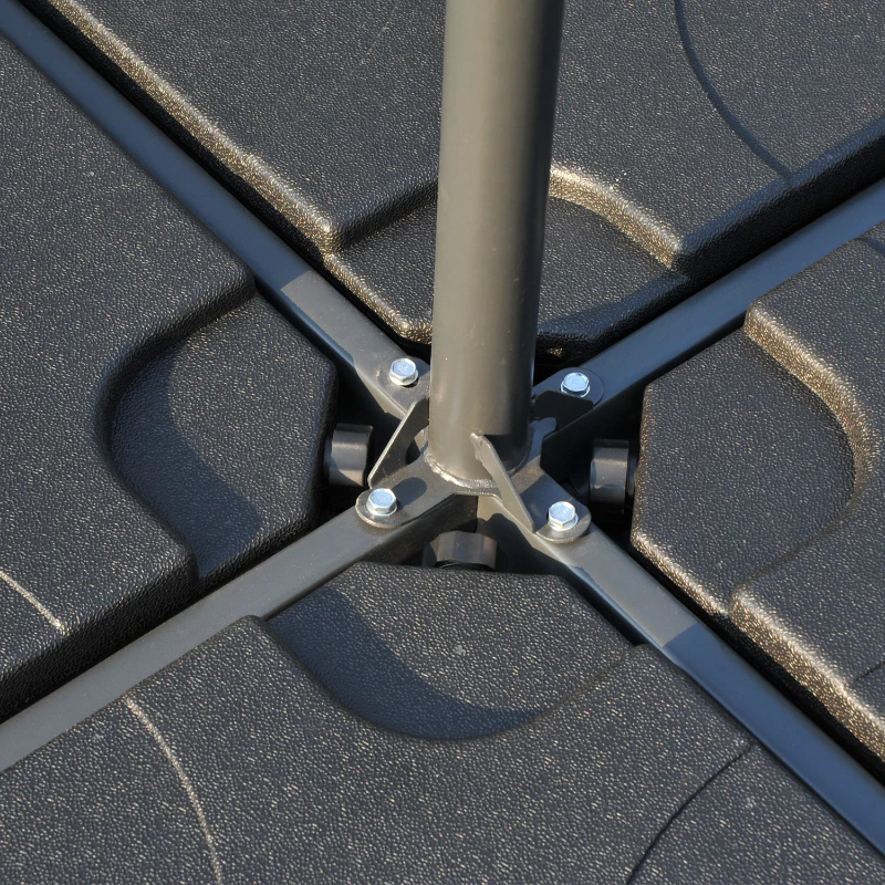 Outsunny Zonneschermstandaard parasolvoet zonneschermvoet staander voor vloerkruis vulbaar