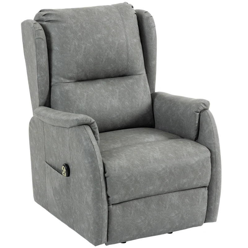 HOMCOM Power Lift Recliner Chair, Dual Motor Electric Lift Chair for Elderly with Remote Control, Grey