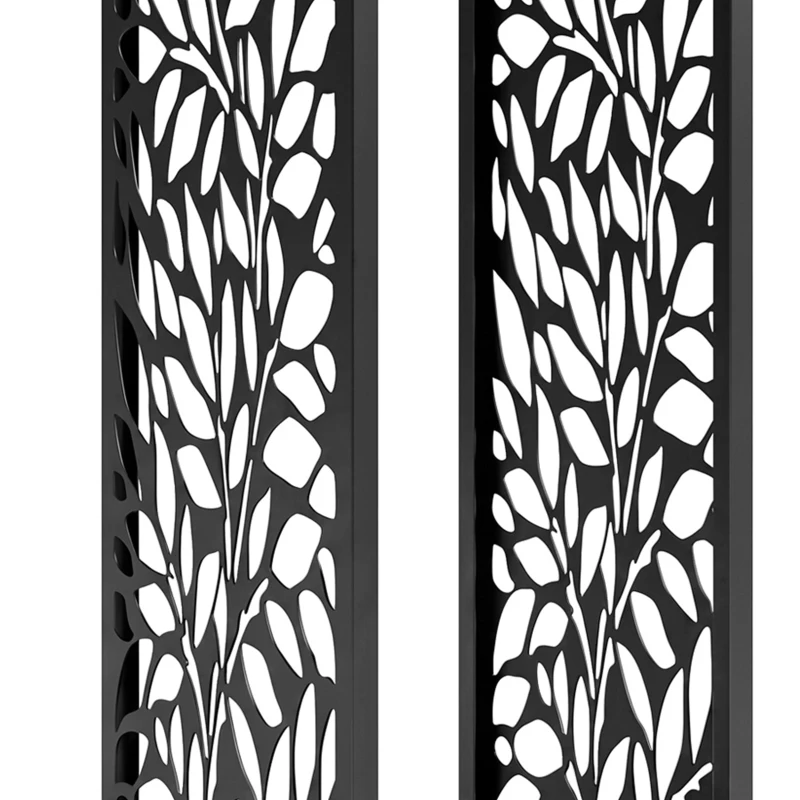 Outsunny Brandhoutrek 38 x 38 x 112 cm, verhoogd haardhoutrek met 4 haken, decoratieve uitsparingen, staal, tot 100 kg