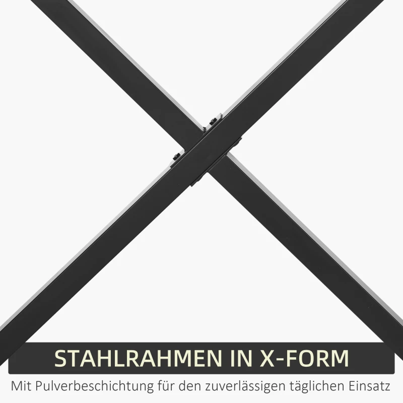 HOMCOM set van 2 stalen tafelpoten 72 cm tafelframe in X-vorm zwart