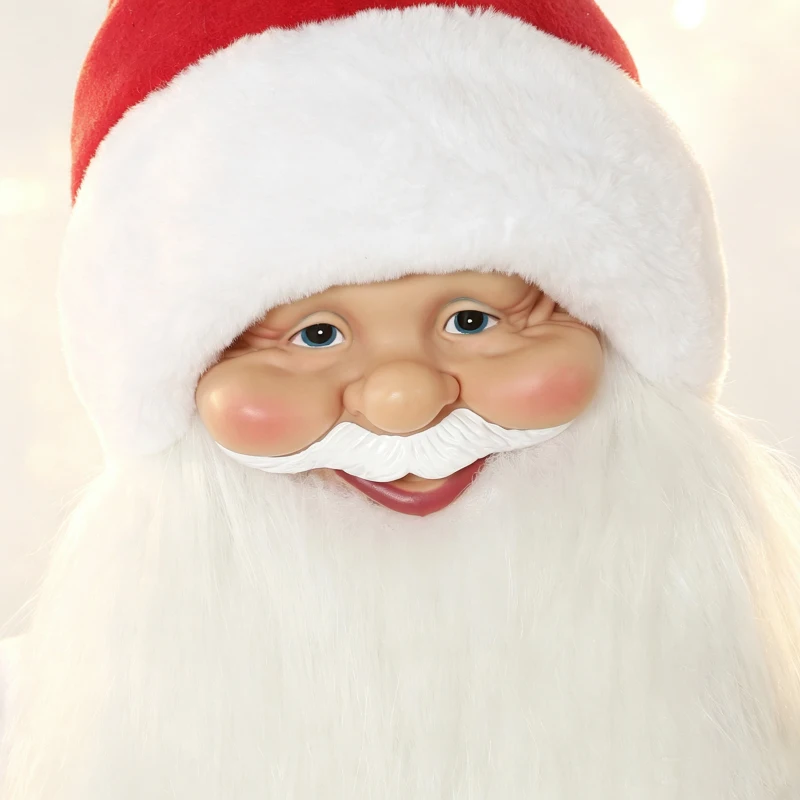 HOMCOM 5ft Life Size Singing Santa Claus, Standing Christmas Animated Santa Figure with Bell and Wreath, Sound/Touch Activated