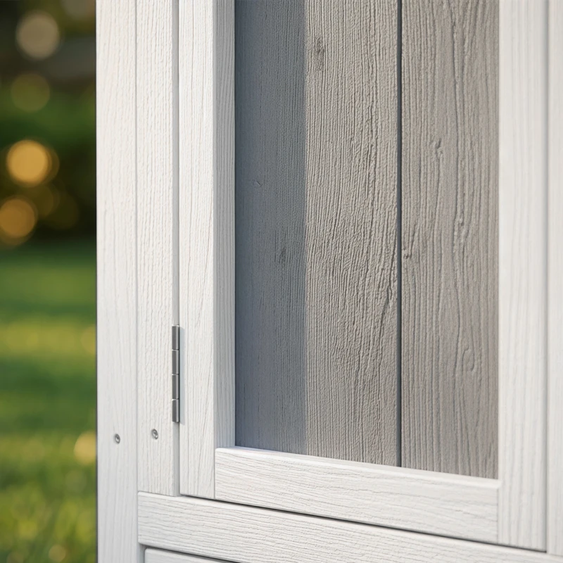 PawHut Kippenhok hout met afsluitbare deur legkast waterdicht PET-dak voor 3-4 kippen, 145x90x92 cm Grijs