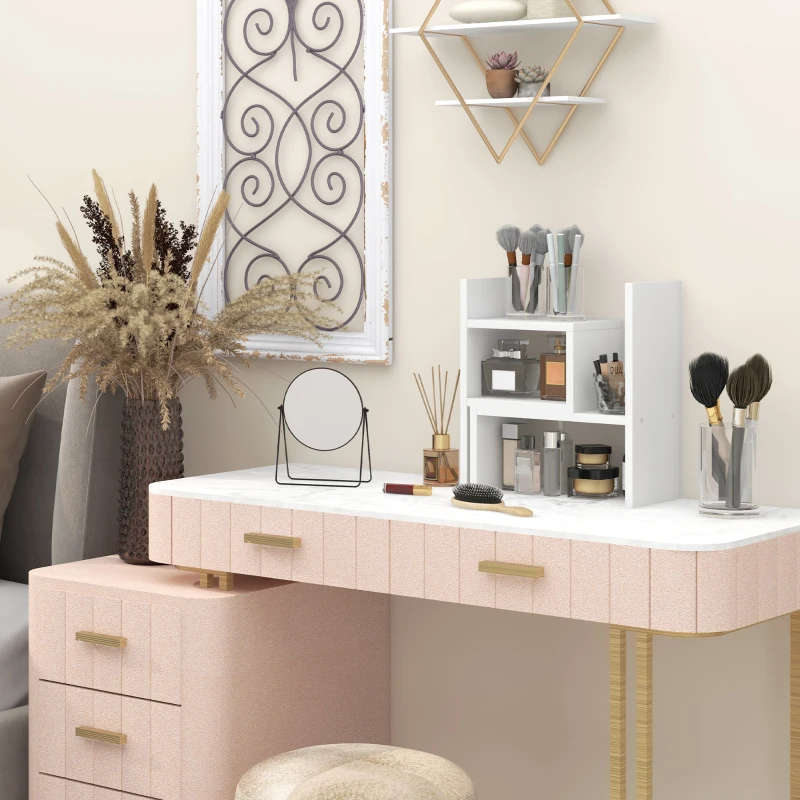HOMCOM Étagère de bureau modulable, organisateur de bureau multifonctionnel, 2 pièces, MDF, blanc
