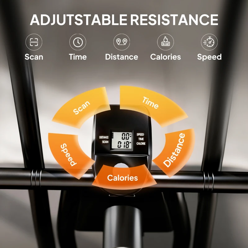 SPORTNOW Exercise Bike with Adjustable Seat, LCD Display for Home Gym