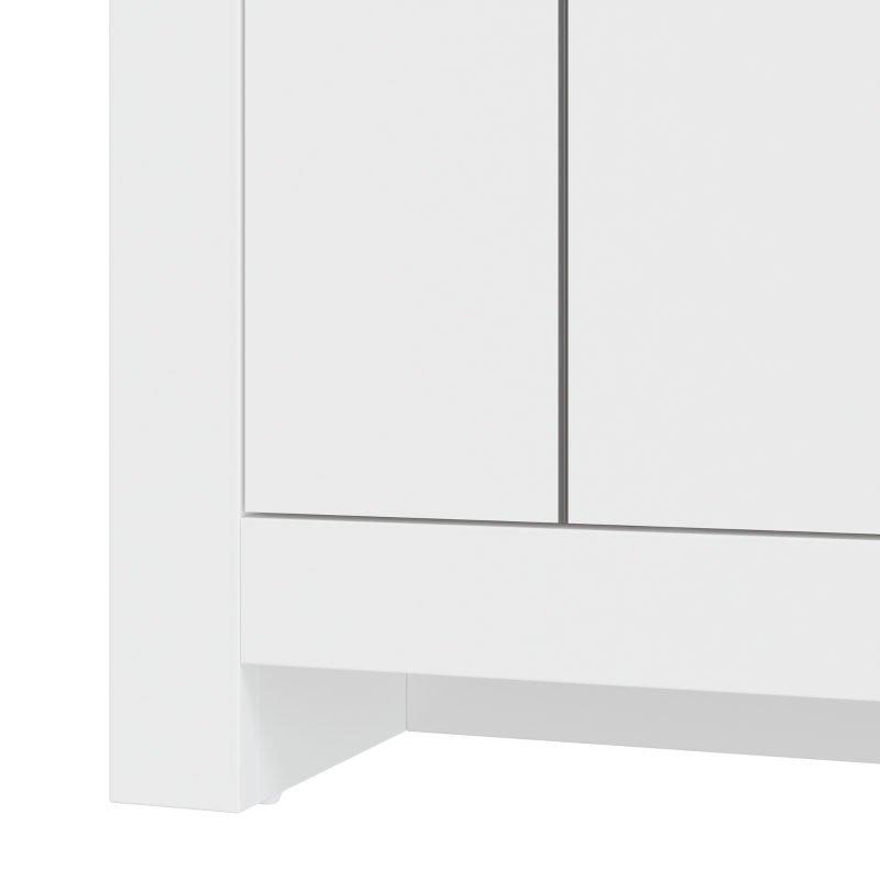 HOMCOM Sapateira 4 Níveis 12 Pares Armário para Sapatos 2 Portas e Prateleiras Ajustáveis 80x32,8x105 cm Carvalho e Branco