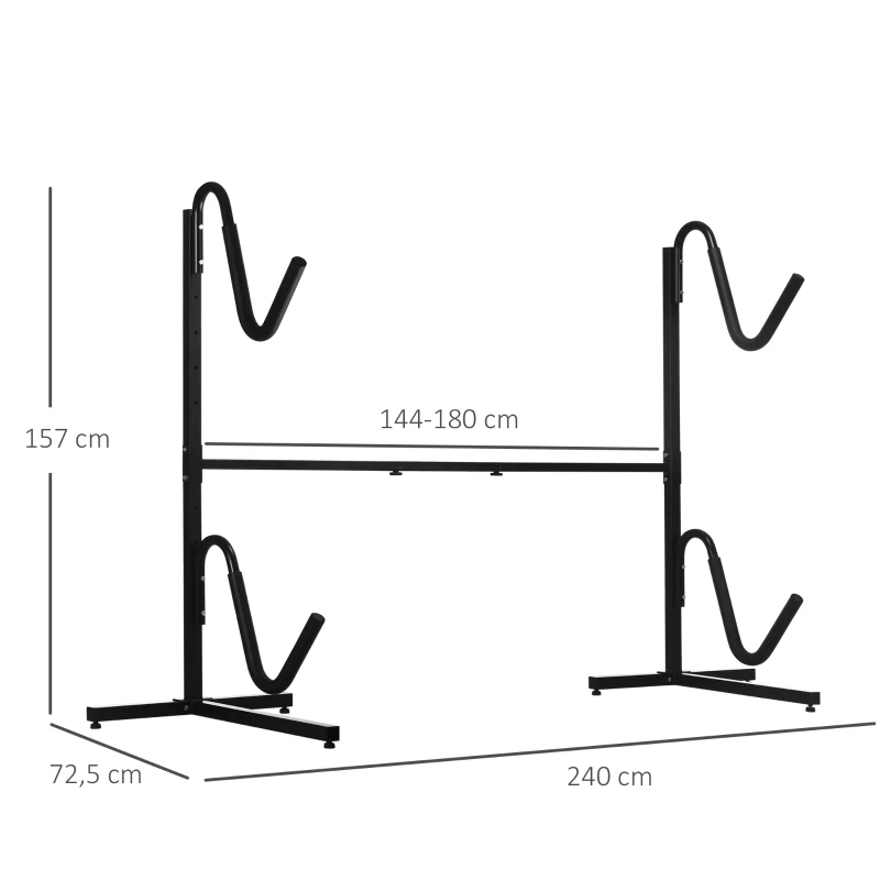 SPORTNOW Kajak, surfboard en stand-up paddle houder - Verstelbaar metalen frame (144-180 cm)