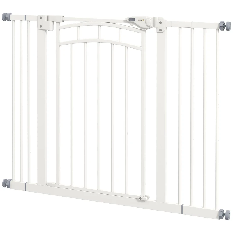 PawHut Hondentraphek, automatisch sluiten, eenvoudige bediening, 100 cm x 4 cm x 76 cm, Wit