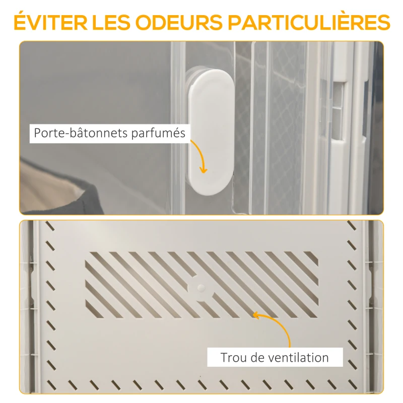 HOMCOM Meuble de rangement modulable, 18 cubes, meuble à chaussures empilables, vêtements, livres, jouets, blanc et transparent