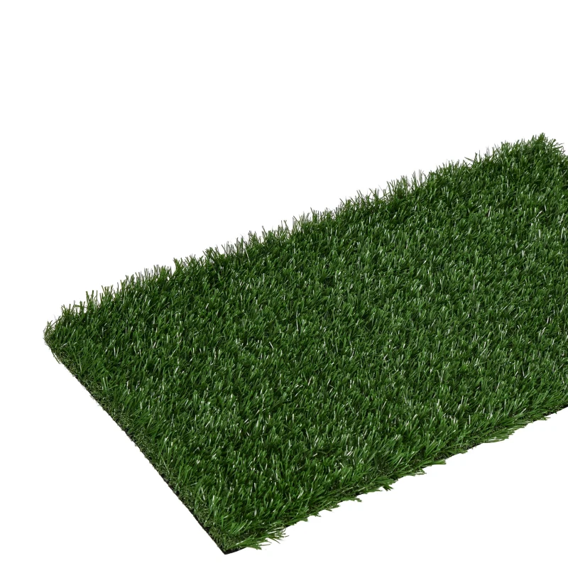 PawHut Hondentoilet met kunstgras, drainagegaten, lekvrij, 67x41x3,5cm, Groen