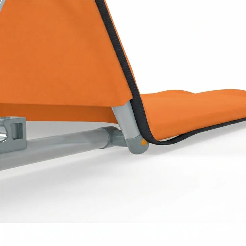 Outsunny Set of Two Metal Frame Beach Chairs, with Reclining Backs - Orange