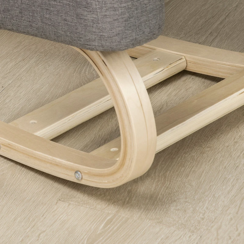 Vinsetto Siège assis-genoux ergonomique chaise à genoux coussin confortable à bascule en tissu et bois gris
