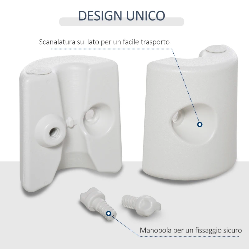 Outsunny Set 4 Pezzi Pesi Riempibili con Acqua o Sabbia per Gazebo Plastica PE 22 x 24 x 25 cm Bianco