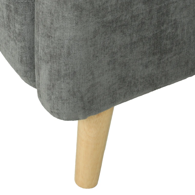 HOMCOM 2 Seater Sofa, Velvet Small Couch with 20cm Thick Padding, Wide and Deep Seat, Grey