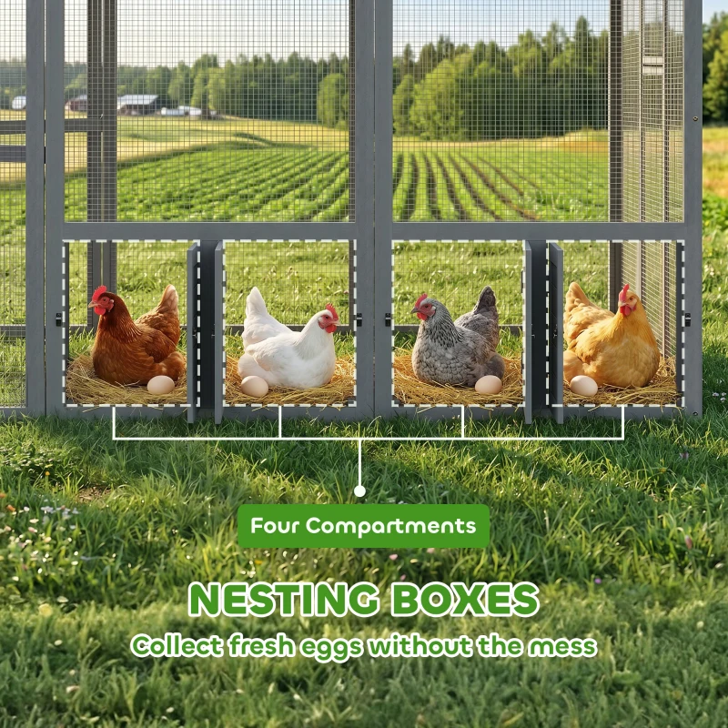 PawHut Large Walk In Chicken Run with Waterproof & Anti-UV Cover, for 6-8 Chickens, for Garden, Farm, 5.5' x 6' x 6'