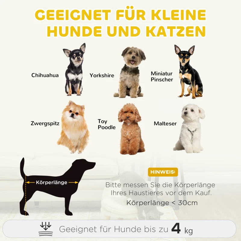 PawHut Huisdierenbed voor Honden en Katten, Zacht & Wasbaar Kussen, Beschermrand, 40,5 x 40,5 x 33 cm