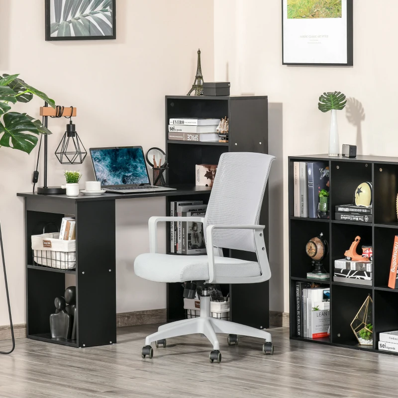 Vinsetto Chaise de Bureau Fauteuil de Bureau Ergonomique Hauteur réglable pivotante 360° revêtement Maille Gris