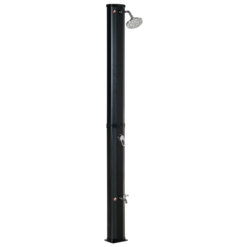 Outsunny Douche solaire extérieure 35L douche de jardin plage piscine solaire avec pommeau et robinet thermomètre