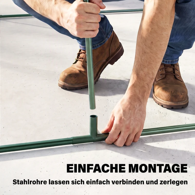 Outsunny Vogelbeschermingsnet, metalen frame, ritssluitingdeur, eenvoudig opzetten en afbreken, 3 x 1 x 1,5 m, groen