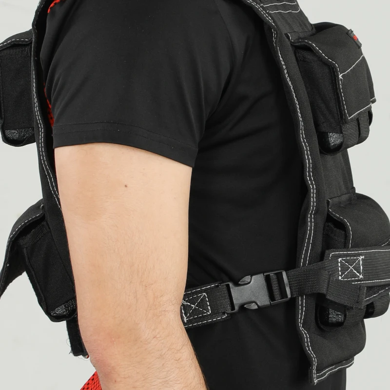 SPORTNOW Vestă cu Greutăți Reglabilă 20 kg cu 20 de Greutăți, Vestă cu Benzi Reflectorizante, 50x40 cm, Neagră