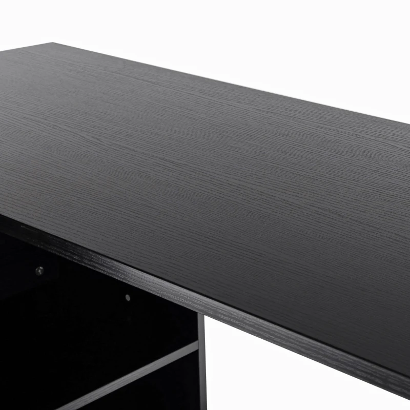 HOMCOM Hoekschrijftafel computertafel bureau hoekbureau zwart