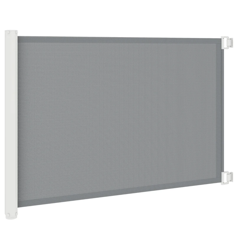 PawHut Retractable Pet Safety Gate, Folding Dog Barrier, Grey
