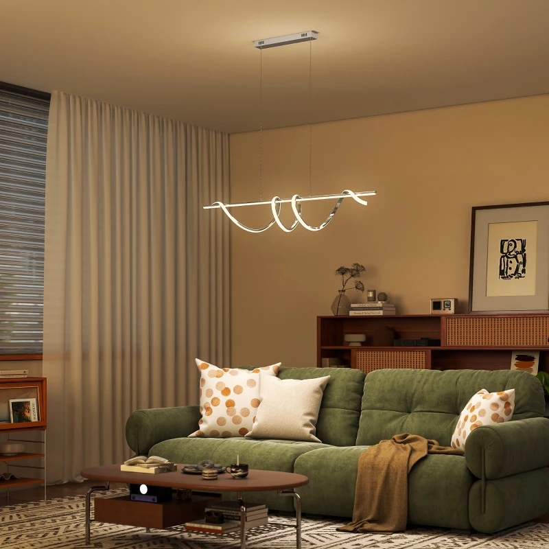 HOMCOM Pendant Light with 3 Colour Temperatures - Silver Tone