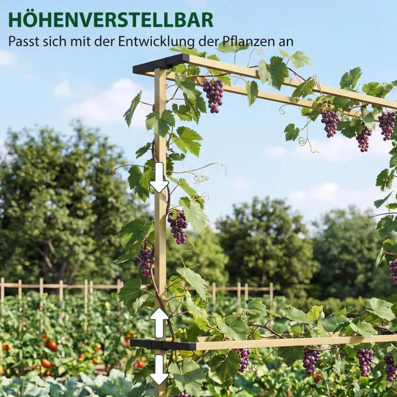 Outsunny Flexibel metalen tuinrankrek voor bessen: frambozen, bramen & blauwe bessen – uitbreidbaar rek