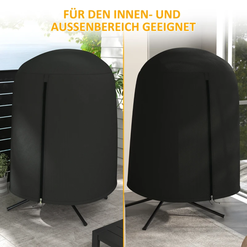Outsunny Beschermhoes voor hangstoel, waterdicht, stofdicht, polyester, Ø128 x 190 cm, zwart